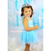 Frozen Light Blue Halter Dress & Sparkle Bling Rhinestone Princess Elsa LP138